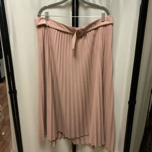 Alfani Pink Midi A-Line Skirt with Tie Front